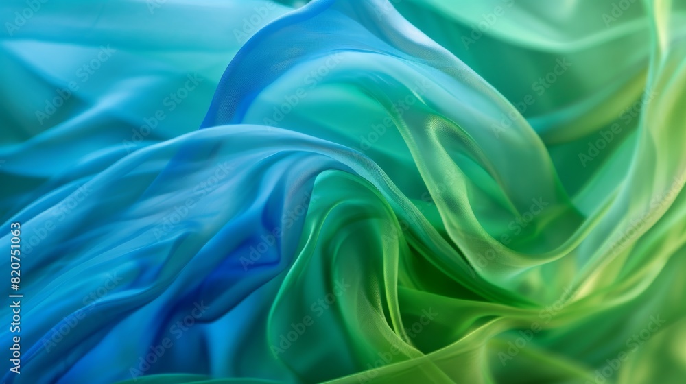 Obraz premium Abstract Green and Blue Flowing Waves