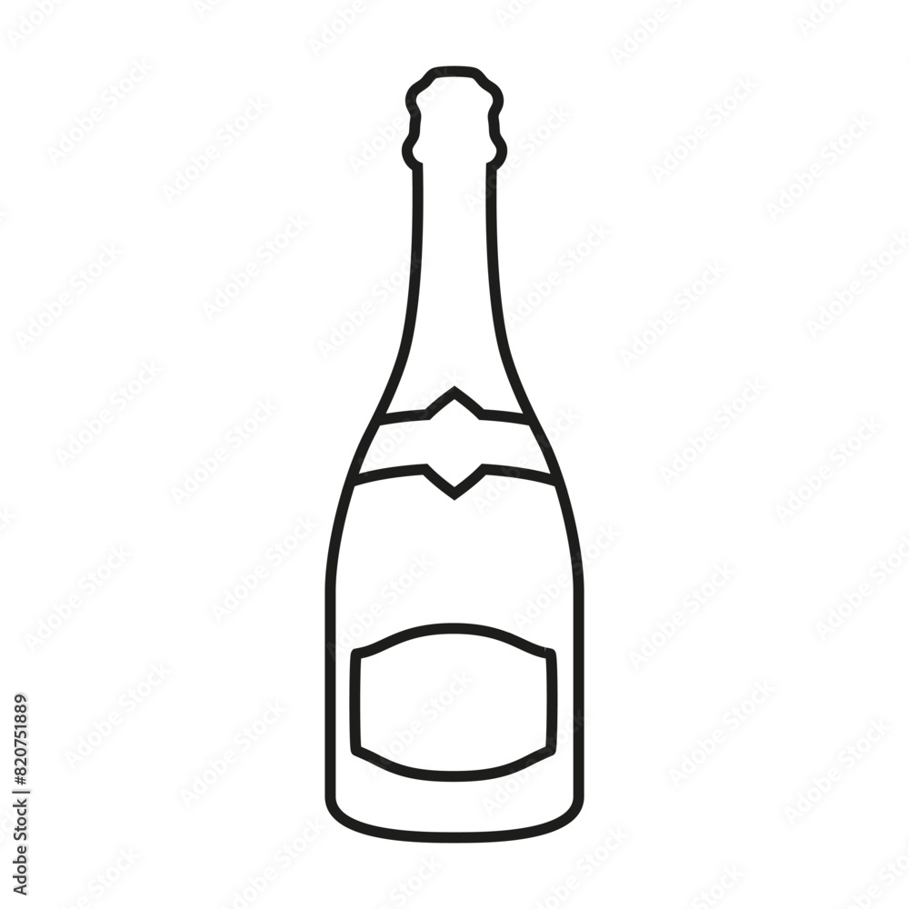 Champagne icon vector. Alcohol illustration sign. Wine symbol. Bottle logo.