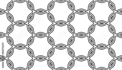 Seamless Geometric Pattern. Abstract Black and White Texture. 