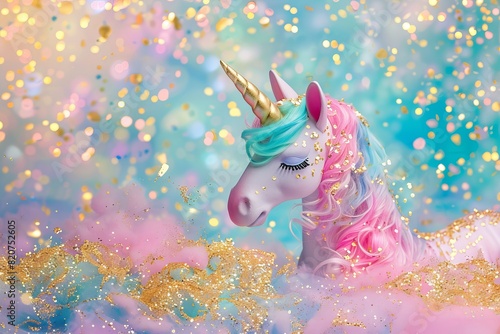 mermaid birthday Rainbow unicorn background glitter color pony