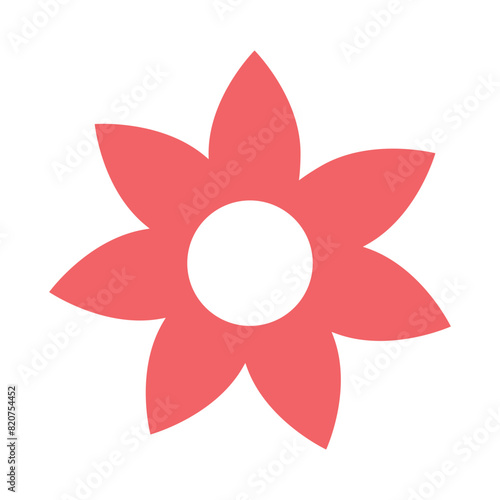 Simple flower icon illustration isolated with white background.