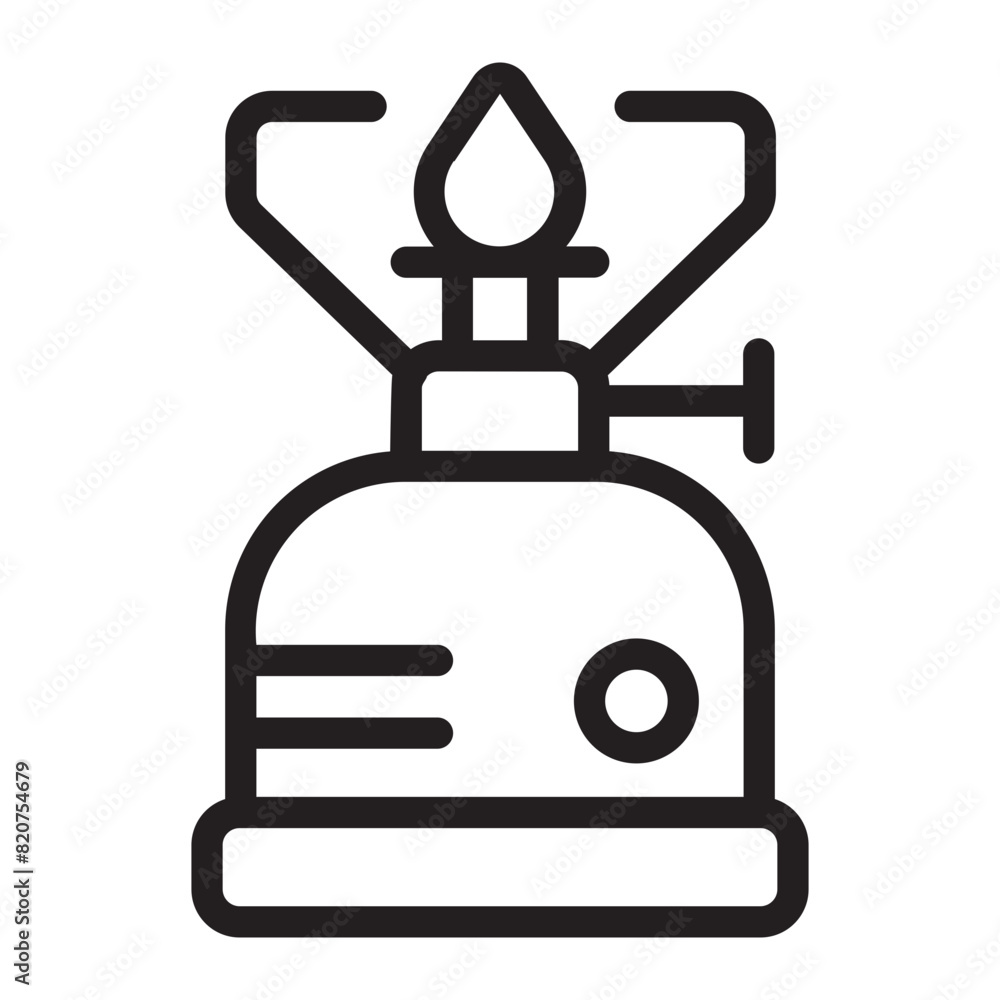 Obraz premium camping gas line icon