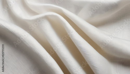 Gennerative AI - Smooth elegant white silk or satin luxury cloth texture can use as wedding background. Luxurious background design photo