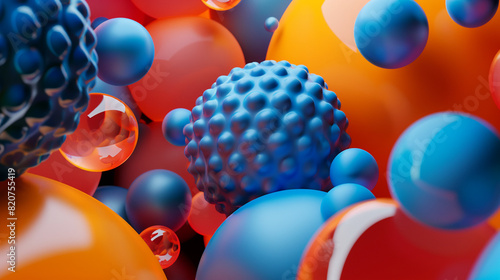 Colorful Abstract Macro Image of Spheres and Bubbles for Modern Design Concepts