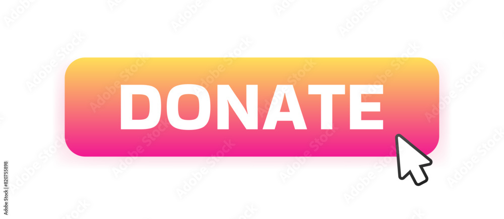 Donate button icon. Flat style. Vector icon