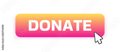 Donate button icon. Flat style. Vector icon