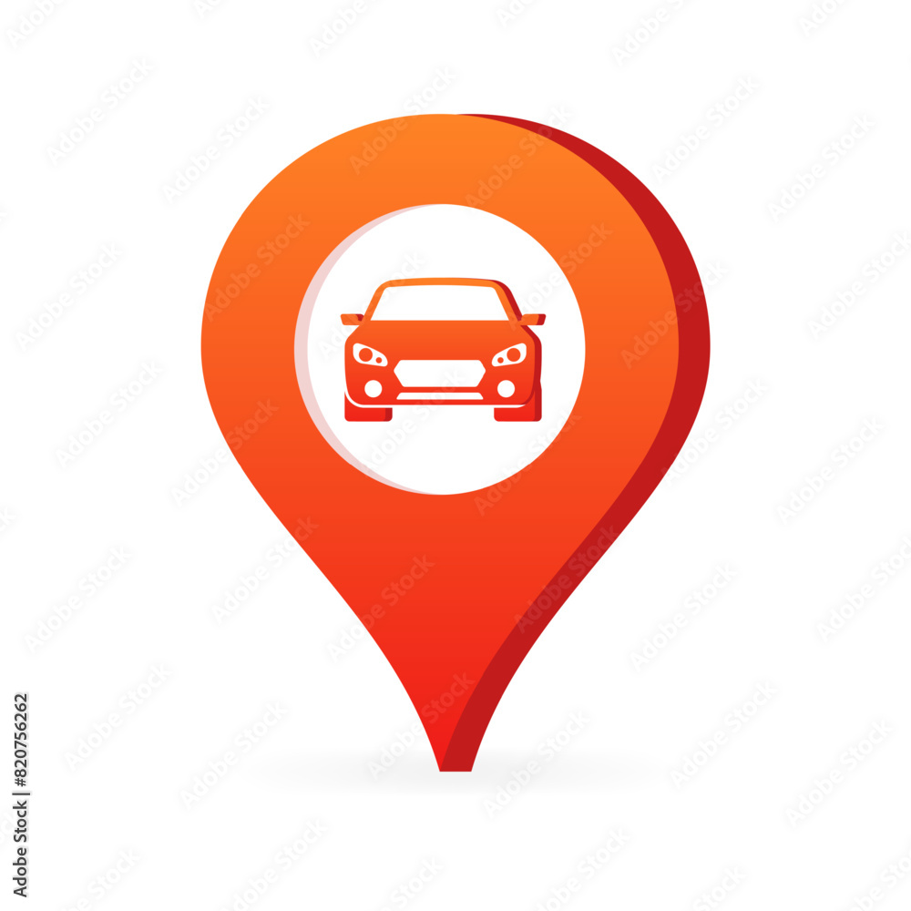Car location point. Flat style. Vector icon Car location point. Flat style. Vector icon