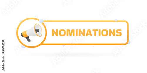 Nominations sign icon. Nominations banner. Flat style. Vector icon