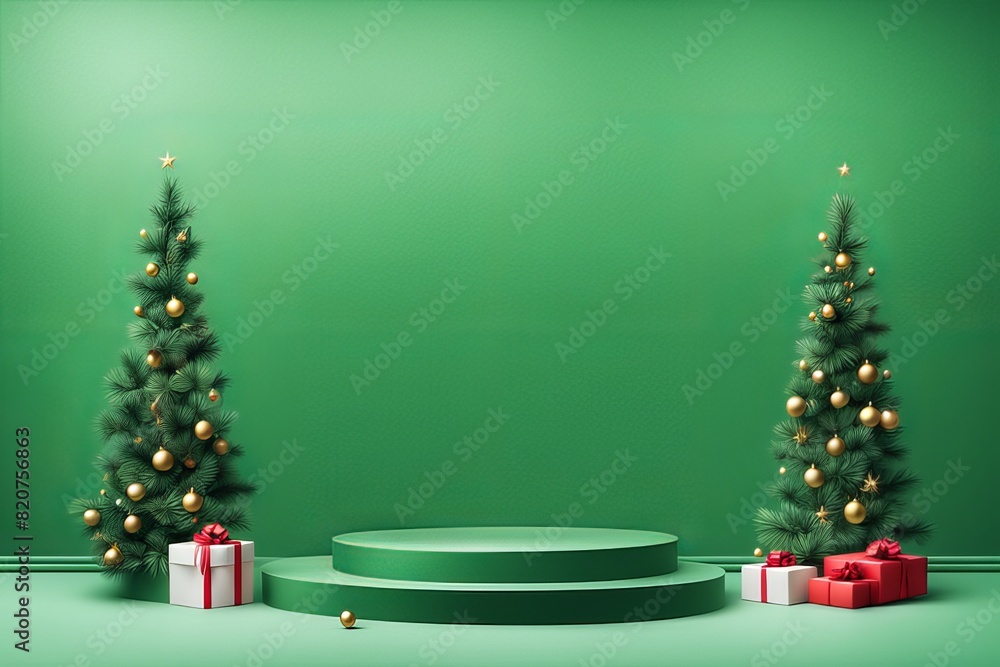 A card with many gift boxes and a wreath with the words Christmas on it. A card with many gift boxes and a wreath with the words Christmas on it.