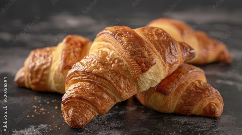 close-up of croissants. Selective focus close-up of croissants. Selective focus