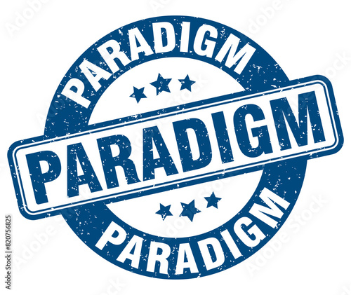 paradigm stamp. paradigm label. round grunge sign
