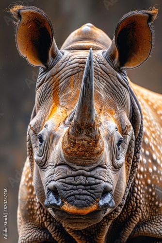 Close up of a rhino in a zoo, suitable for educational materials