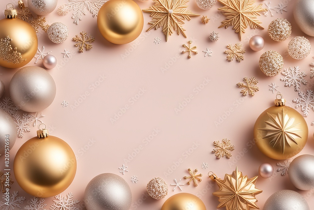 A card with many gift boxes and a wreath with the words Christmas on it. A card with many gift boxes and a wreath with the words Christmas on it.