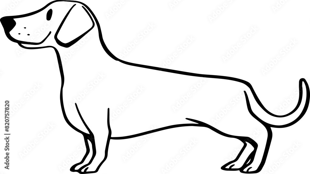 Obraz premium cute cartoon dog drawing.