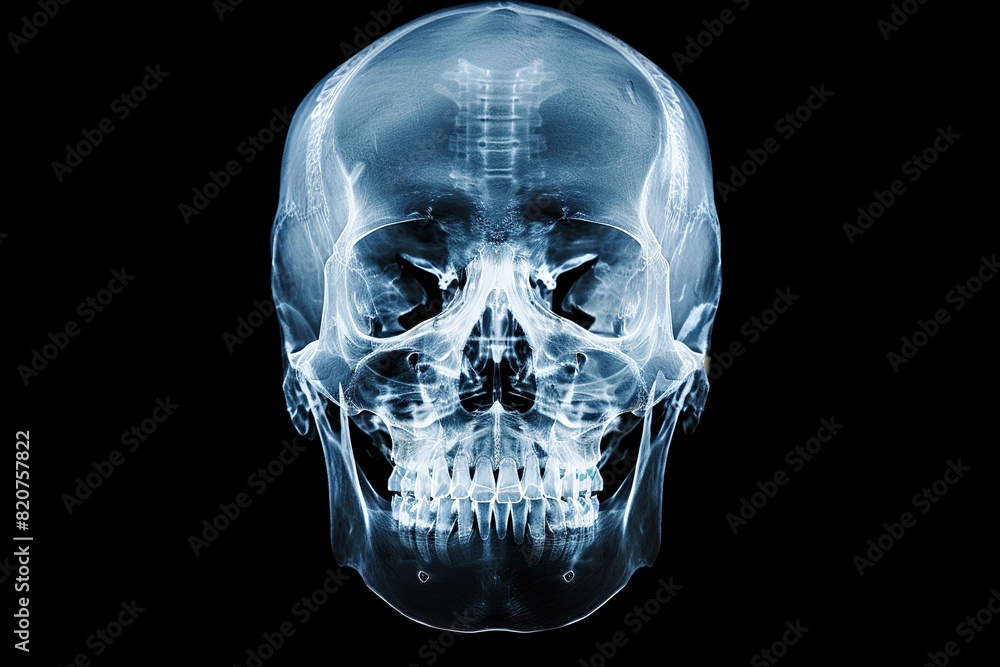 skull x-ray on black background skull x-ray on black background