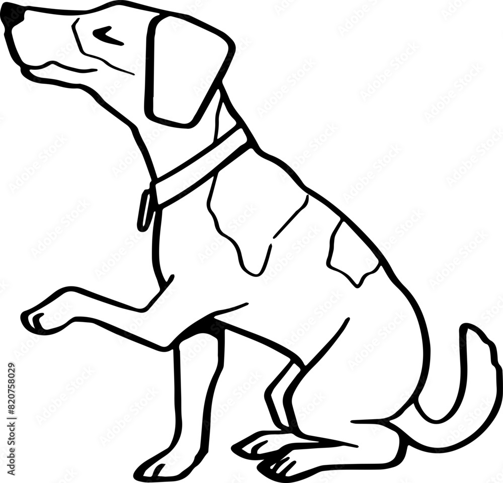 Obraz premium cute cartoon dog drawing.