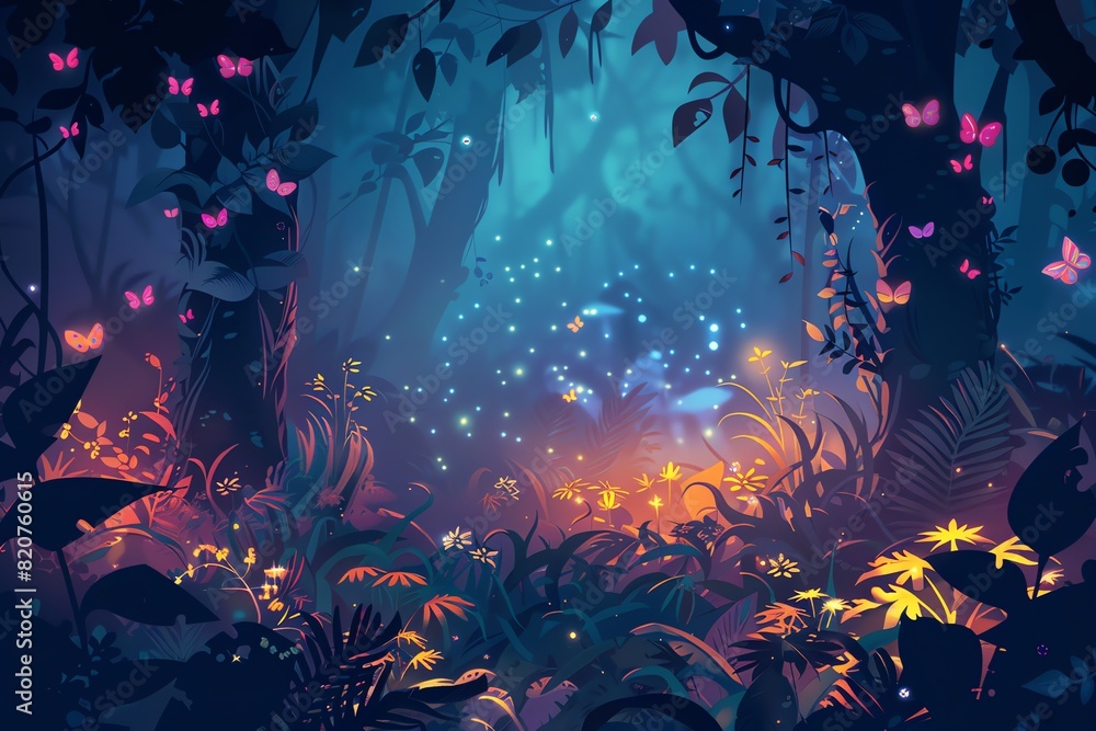 Mystical Night  Forest