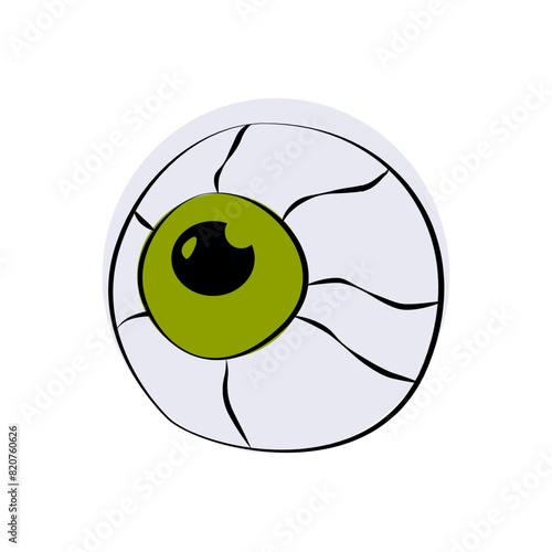 Cartoon Halloween eyeball. Halloween human or zombie eye icon, element for design. Line style (ID: 820760626)
