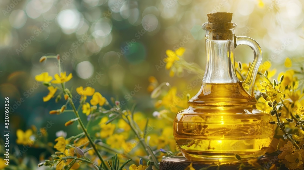 rapeseed essential oil. Selective focus rapeseed essential oil. Selective focus