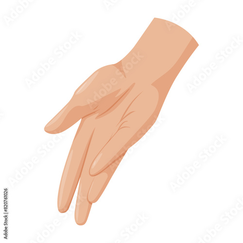 Hand throwing something or invisible objects. Hand throwing away.
