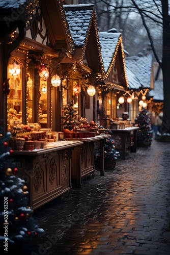 Christmas market in the old town of Gdansk, Poland.