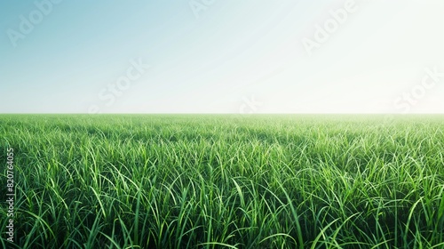 A field of soft  green grass under a clear sky  providing a natural and vibrant setting for outdoor products. 32k  full ultra hd  high resolution