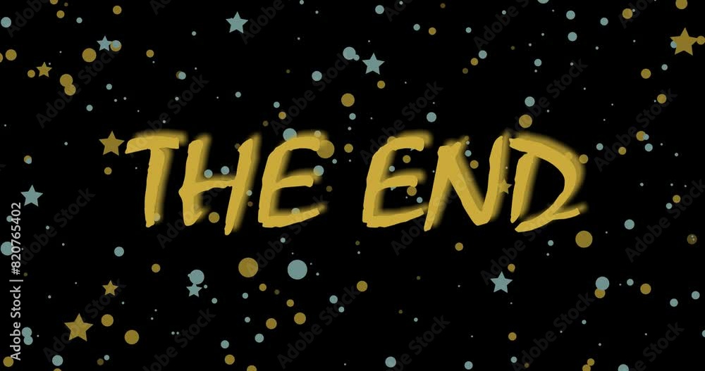 The end golden text. Motion animation The end golden text. Motion animation