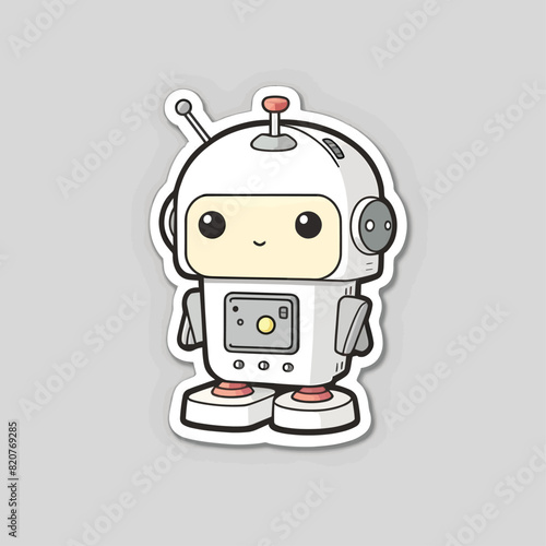 Vector illustration of a robot sticker