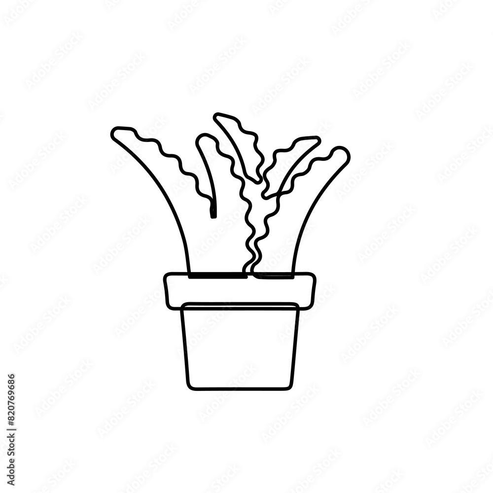 aloe pot icon on white background, vector illustration aloe pot icon on white background, vector illustration