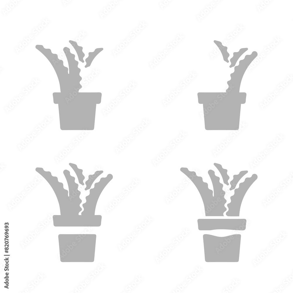 aloe pot icon on white background, vector illustration aloe pot icon on white background, vector illustration