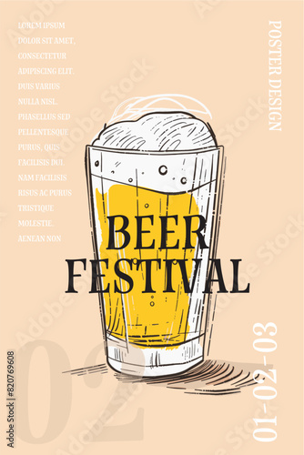 Beer festival poster background illustration. Flyer for a drinks celebration