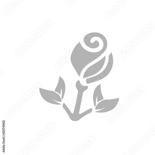 rose icon on a white background, vector illustration