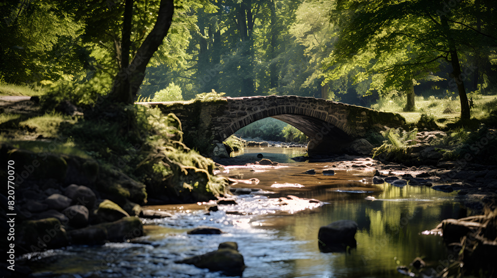 Bridge Arcing Over a Flowing River Bridge Arcing Over a Flowing River