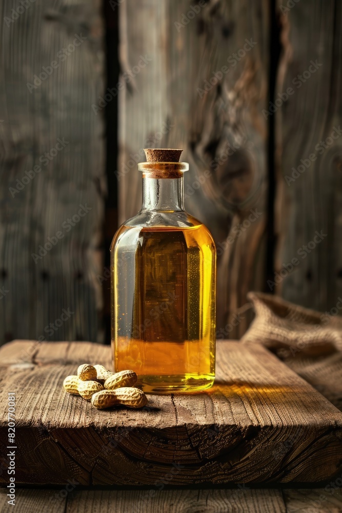 peanut essential oil. Selective focus peanut essential oil. Selective focus