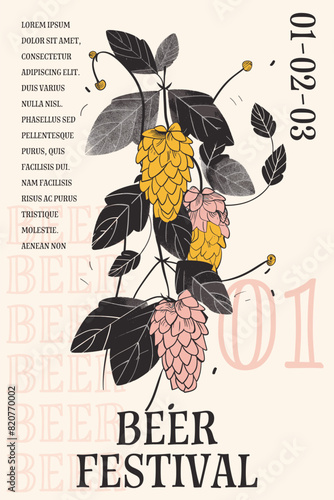 Beer festival poster background illustration. Flyer for a drinks celebration