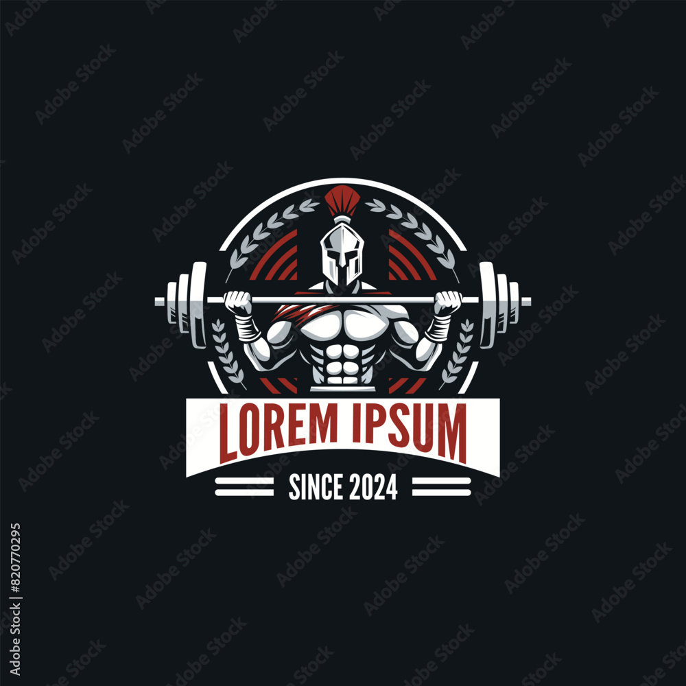 ILLUSTRATION SPARTAN WEIGHTLIFT GYM LOGO VECTOR TEMPLATE ILLUSTRATION SPARTAN WEIGHTLIFT GYM LOGO VECTOR TEMPLATE