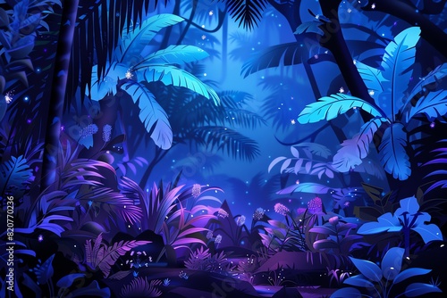 Luminous Jungle Pathway Scene photo