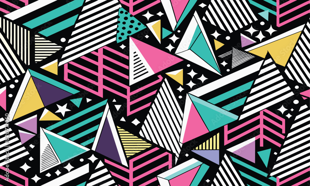 seamless geometric pattern with triangles vector. seamless geometric pattern with triangles vector.