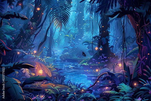 Luminous Jungle Pathway Scene
