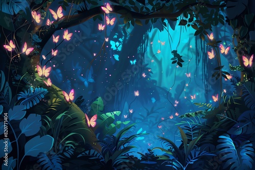 Luminous Jungle Pathway Scene