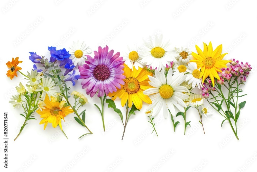 kinds of colorful summer flower isolated on white background kinds of colorful summer flower isolated on white background