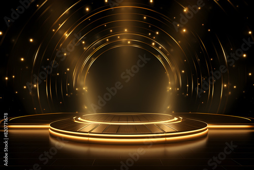 gold stage with spotlight background 
