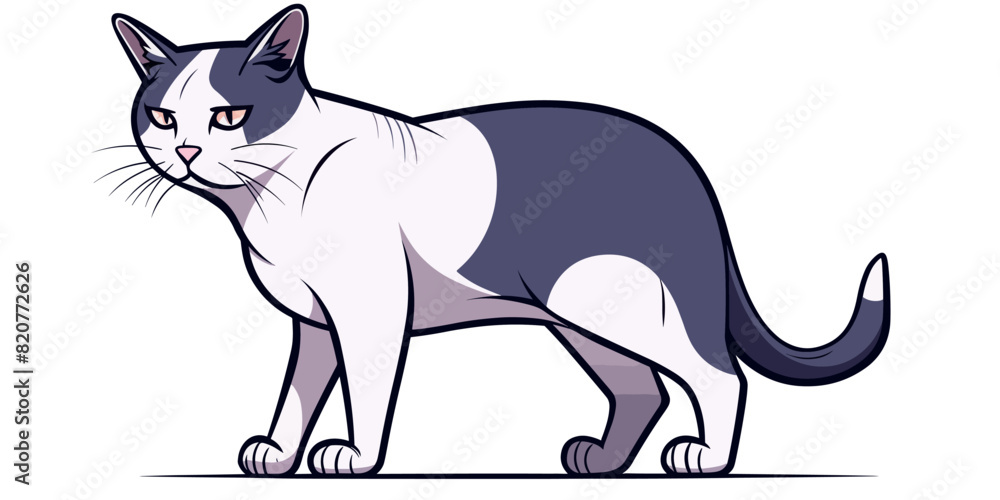 Fototapeta premium Vector of a cat logo against a white background
