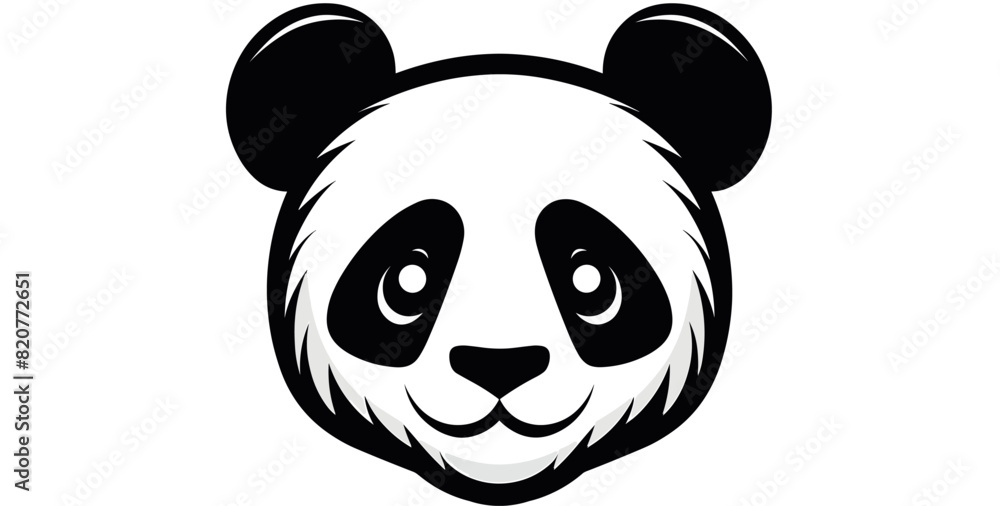Vector of a panda logo against a white background Vector of a panda logo against a white background