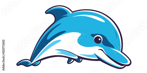Vector of a blue dolphin logo against a white background
