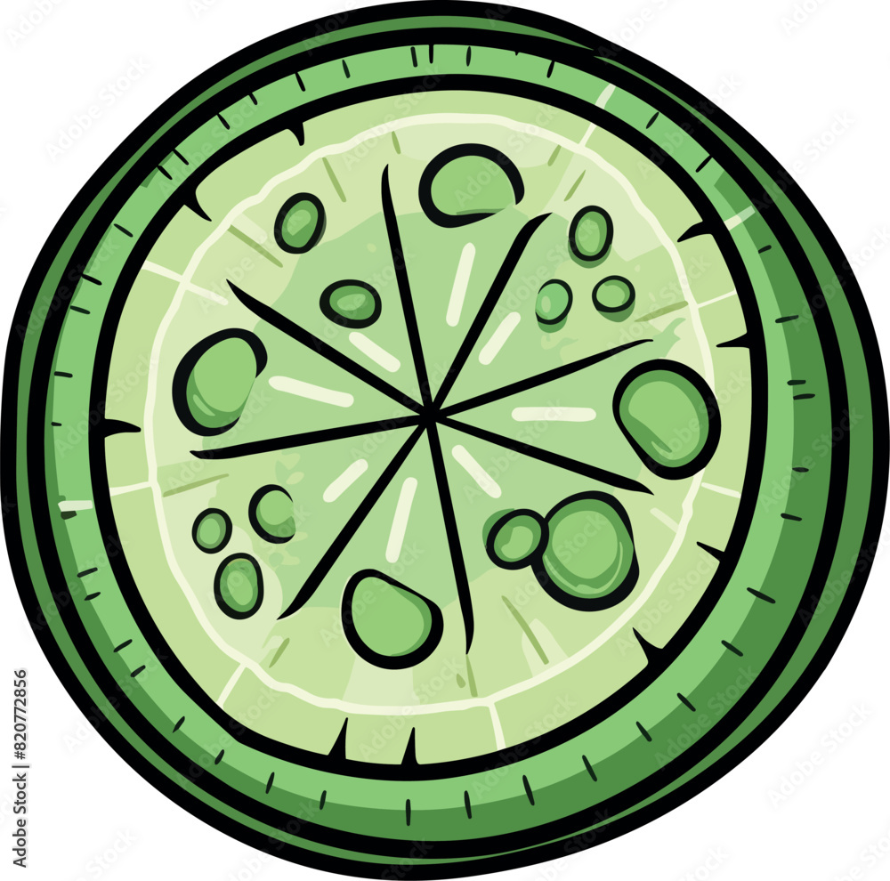 Vector illustration of a beautiful and delicious green cucumber, bold outline Vector illustration of a beautiful and delicious green cucumber, bold outline