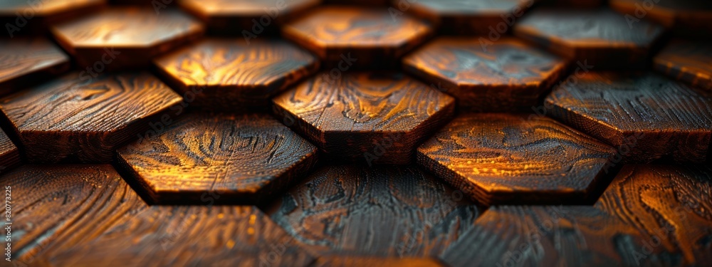 Abstract background created by brown hexagons lined up to form a beautiful pattern. Abstract background created by brown hexagons lined up to form a beautiful pattern.
