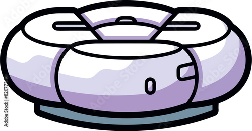 Vector illustration of a beautiful, fluffy, cozy seat cushion against a white background.