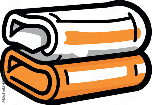 Vector illustration of beautiful, fluffy and cozy towels.