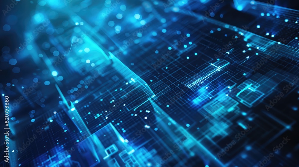 A technology themed background with abstract digital patterns and blue tones, ideal for corporate presentations A technology themed background with abstract digital patterns and blue tones, ideal for corporate presentations